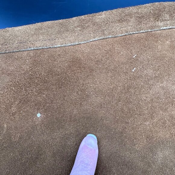 Vintage Suede Leather Poncho Western Brown Fringe Handmade Unisex Southwestern - Picture 9 of 10